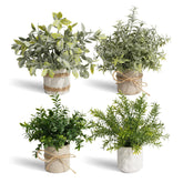 PENGYEE front view of four faux plants showing coordinated farmhouse look
