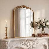 PERFNIQUE gold arched mirror front view adds vintage drama