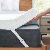 PERLECARE twin xl topper front view showing full coverage and plush surface for comfort