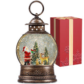 PestiLite front view of Santa snow globe showing festive lantern glow and charm