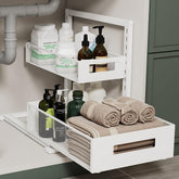 Petiza front view of assembled organizer showing compact footprint and tidy storage benefit