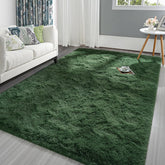 Pettop front view deep green rug showing plush surface and room benefit