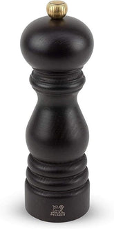 Peugeot pepper mill front view showing chocolate beechwood and elegant profile for refined seasoning