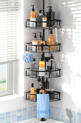 Peyulia front view of 4-tier corner caddy showing compact vertical storage benefit