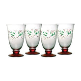 Pfaltzgraff Winterberry front view goblet showing festive painted design and elegance