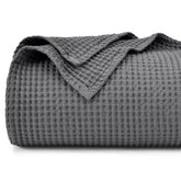 PHF charcoal blanket front folded showing neat styling and breathable comfort