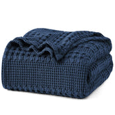 PHF front view showing king blue sapphire blanket and neat packaging benefit: easy styling