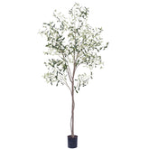 Phimos artificial olive tree front view showing full height and balanced silhouette