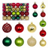 PICKBEAU front view of 100-piece ornament set showing mixed colors and finishes for easy decorating
