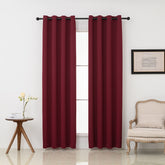 Pickluc burgundy curtain front view showing full panel and color benefit privacy