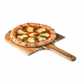 PICNIC TIME front view of acacia pizza peel showing paddle and wood grain, attractive serveware