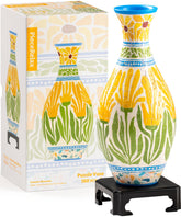 PieceRelax front view of assembled vase showing colorful finish and display benefit