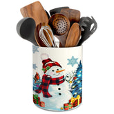 pinata snowman front view showing festive design and handy organization