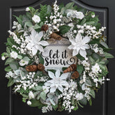 Pinkpuii front door wreath full view showing festive curb appeal