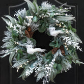 Pinkpuii front door wreath adding inviting winter curb appeal