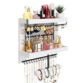 Pinzoveco front view showing complete wall-mounted jewelry organizer and tidy storage benefit