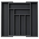 Pipishell front view showing sleek black bamboo organizer and neat compartments