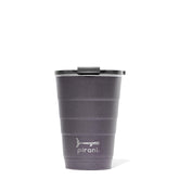 Pirani 16oz slate front view showing sleek design and leak-resistant lid