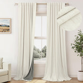 Pitalk front view of two 84 inch panels showing neutral cream color and full coverage