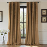 Pitalk velvet curtains front panels showcasing full gold-brown drape and luxurious look