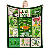 PIUFAM pickle blanket front view showing full pattern and gift-ready look