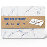 Plentio stone drying mat front view showing neat counter organization and fast absorption