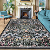 PLHXFR front view of 8x10 floral rug shows boho elegance and instant room warmth