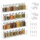 PMMASTO front view clear spice rack showing neat jar storage benefit
