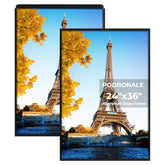 Podronale front view black snap frame showing sleek profile and professional look