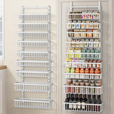 POKIPO front view of full 9-tier over the door pantry rack showing organization benefits