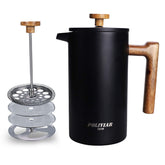 POLIVIAR front view of stainless steel press showing elegant vintage finish and durability
