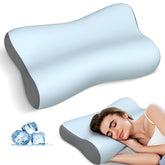 Polovo front packaging of neck pillow showing ergonomic benefits