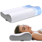 Polovo neck pillow front view showing ergonomic contour and supportive profile