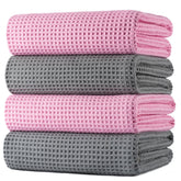 POLYTE folded waffle towel front view showing soft texture and neat finish