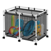 POOL FELLOWS front view showing full storage capacity and tidy organization benefit
