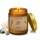 POOTES amber glass jar candle front view shows elegant design and long burn benefit