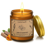 POOTES front view amber jar candle showing elegant packaging and warm scent