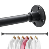 Pragmatist closet rod front view showing sleek black finish and sturdy profile