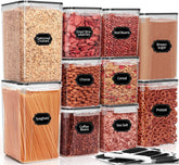 PRAKI front view of full 10-piece storage set showing organized containers and benefits