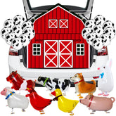 Preboun barn backdrop front view showing full farmhouse scene and easy focal benefit