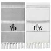 Preboun front packaging showing Mr and Mrs towels and gift-ready look