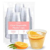 Prestee clear front packaging showing 500 cups and benefits