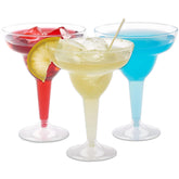 prestee front packaging showing 50 clear margarita glasses and easy storage benefit