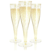 Prestee front packaging showing stack of clear flutes and neat presentation benefit