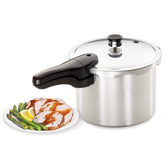 Presto front view showing pot and lid, durable cooking benefits