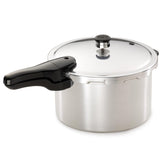 Presto 8‑quart front view showing polished aluminum and handles for durable everyday cooking