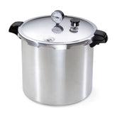 Presto 01781 front view showing full 23‑quart pot and handles, durable cooking capacity