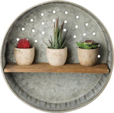 Primitives by Kathy front view of round shelf showing rustic charm and display benefit