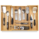 Pristine Bamboo front view of organizer showing compartments and finish for easy sorting