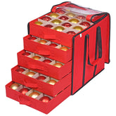 ProPik red storage box front view showing organized ornament protection